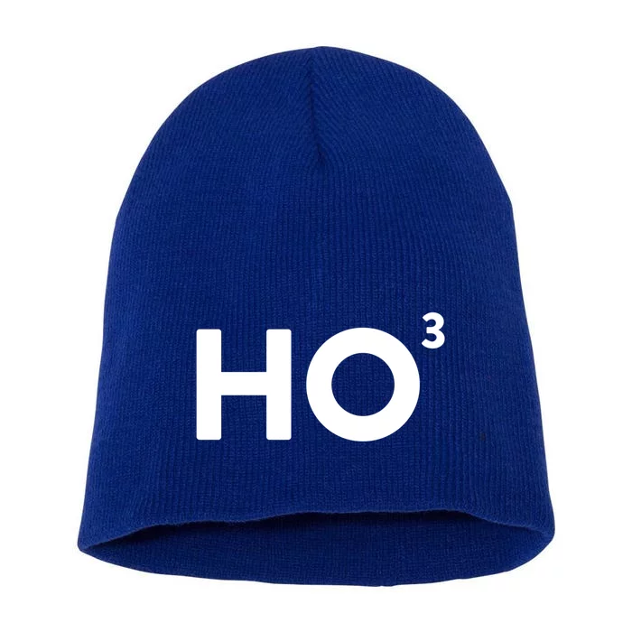 Ho Cubed = Ho Ho Ho Ho 3 Funny And Clever Christmas Cool Gift Short Acrylic Beanie