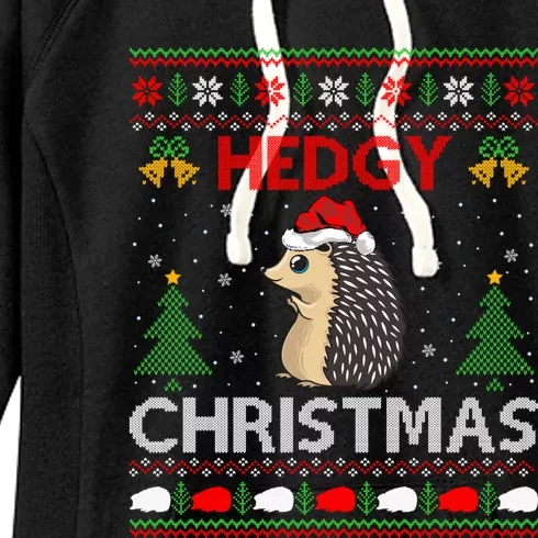 Hedgy Christmas Hedgehog Gift Ugly Hedgehog Christmas Gift Women's Fleece Hoodie