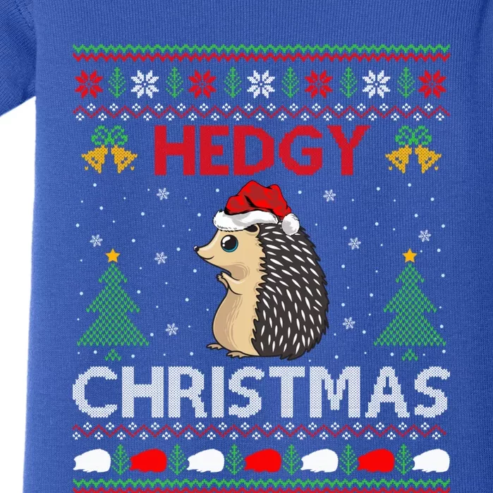 Hedgy Christmas Hedgehog Gift Ugly Hedgehog Christmas Gift Baby Bodysuit