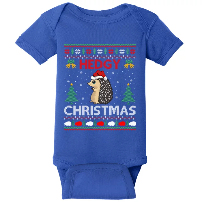 Hedgy Christmas Hedgehog Gift Ugly Hedgehog Christmas Gift Baby Bodysuit