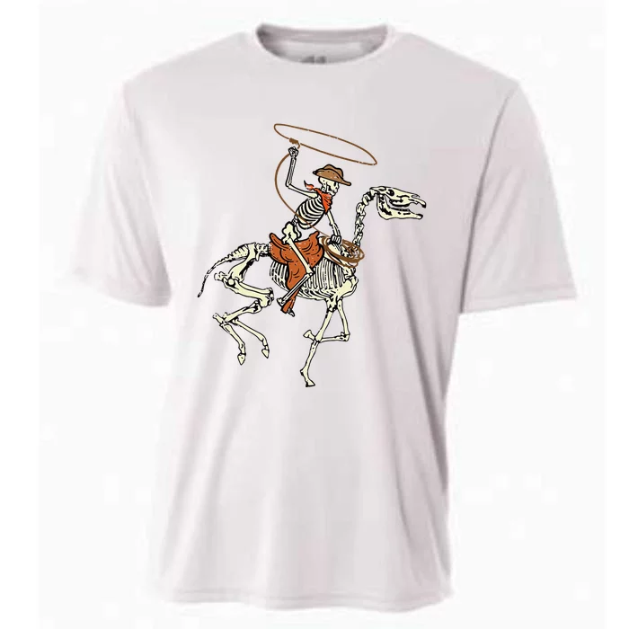 Halloween Cowboy Horse Skeleton Costume Cooling Performance Crew T-Shirt