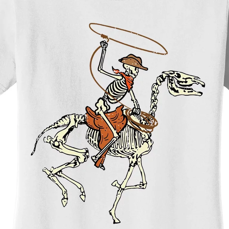 Halloween Cowboy Horse Skeleton Costume Women's T-Shirt