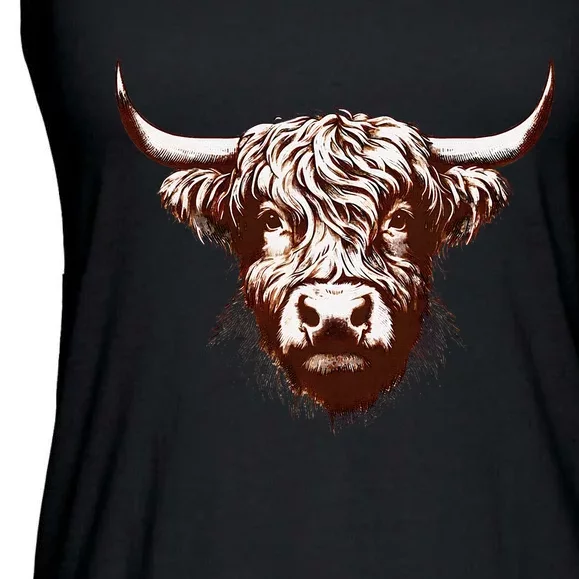 Highland Cow Ladies Essential Flowy Tank