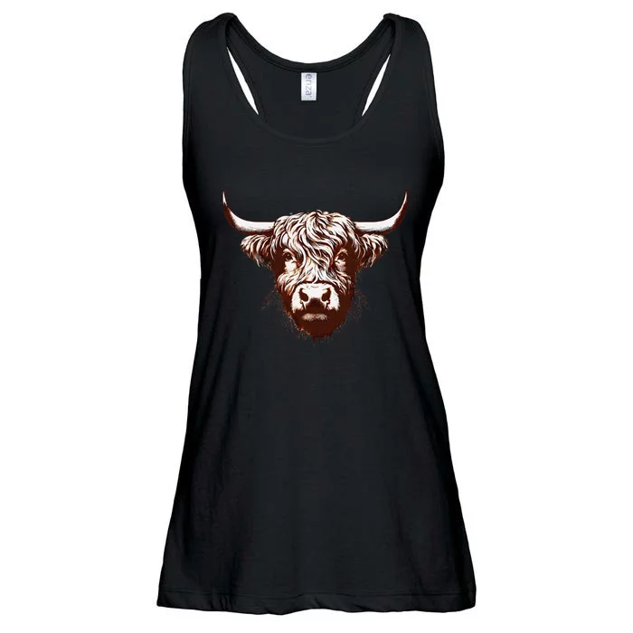 Highland Cow Ladies Essential Flowy Tank