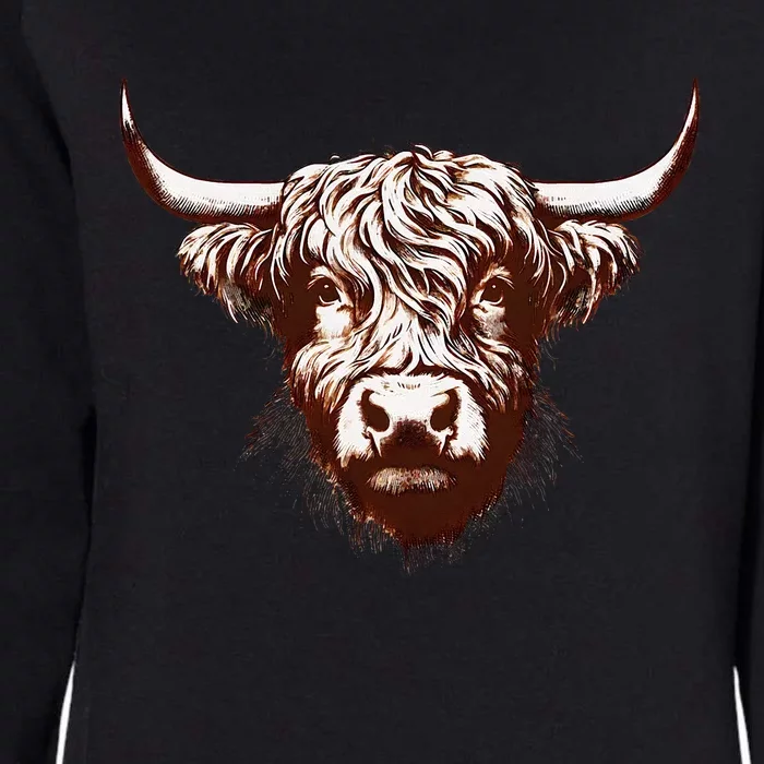 Highland Cow Womens California Wash Sweatshirt