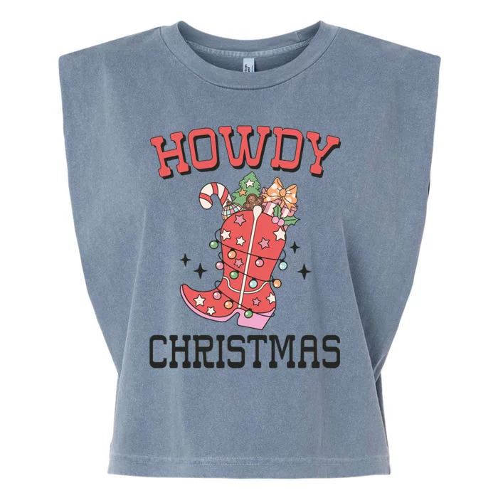 Howdy Christmas Holiday Party Gift Garment-Dyed Women's Muscle Tee