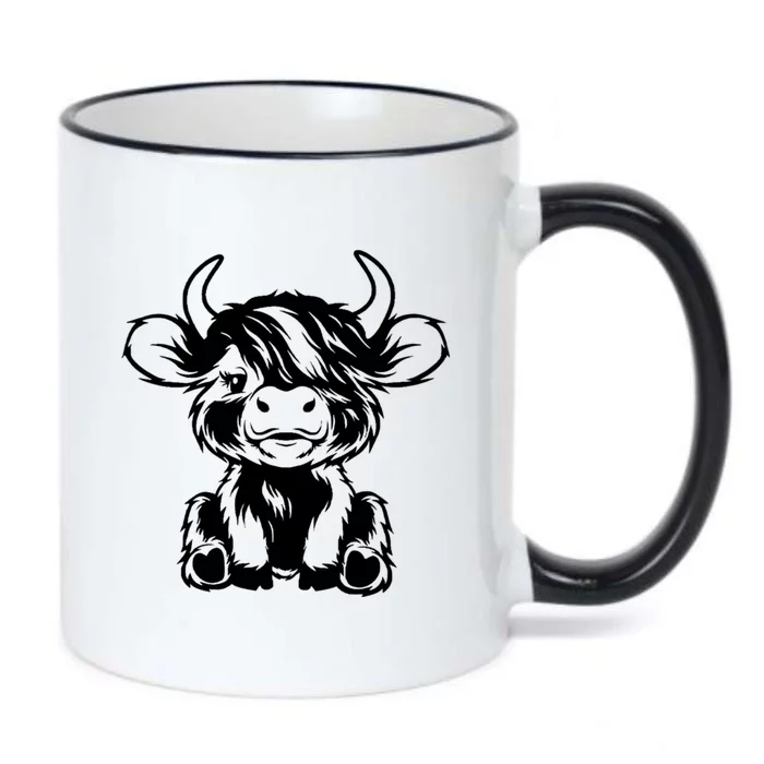 Highland Cow Black Color Changing Mug