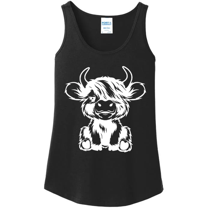 Highland Cow Ladies Essential Tank