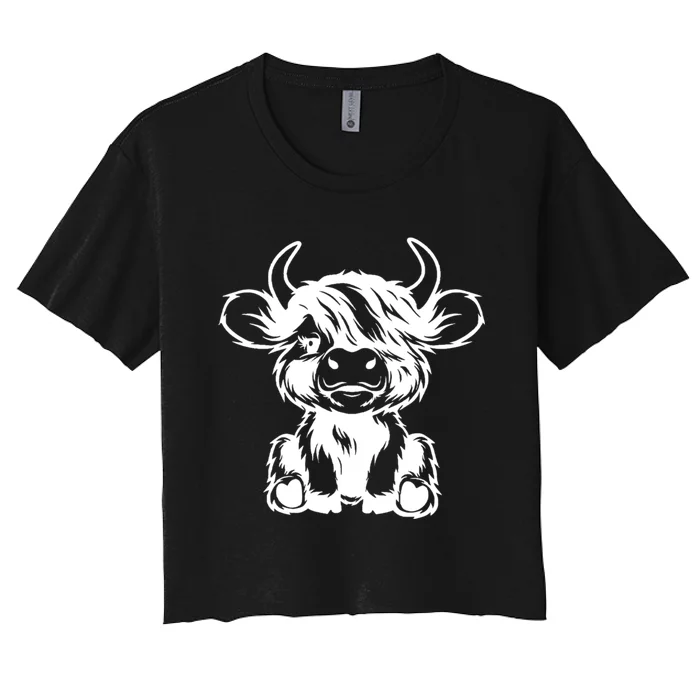 Highland Cow Women's Crop Top Tee