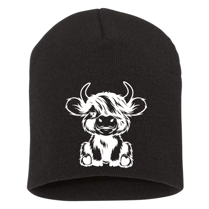 Highland Cow Short Acrylic Beanie