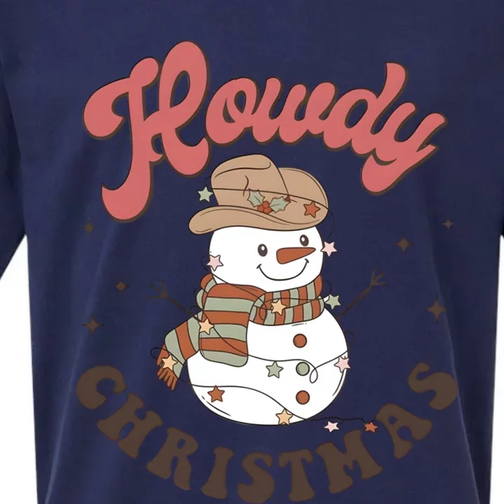 Howdy Christmas Holidays Snow Retro Christmas Cow Great Gift Sueded Cloud Jersey T-Shirt