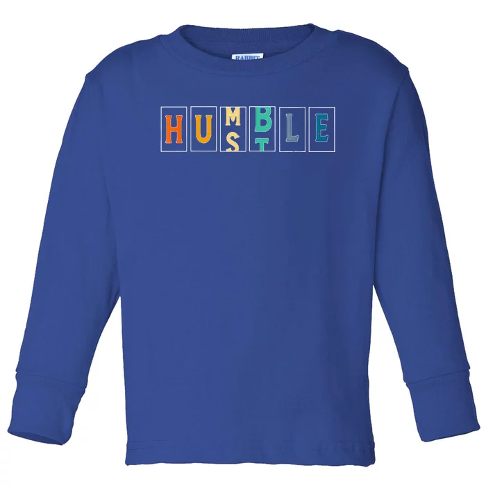 Hustle Cool Humble Odometer Motivational Toddler Long Sleeve Shirt