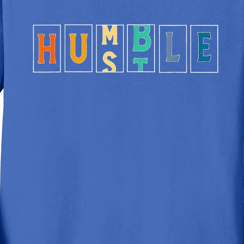 Hustle Cool Humble Odometer Motivational Kids Long Sleeve Shirt