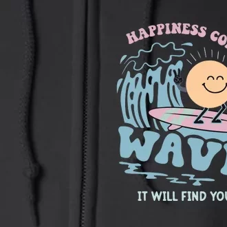 Happiness Comes In Waves Back Full Zip Hoodie