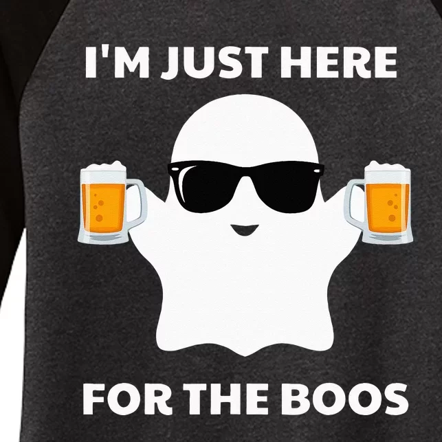 Halloween Costumes Im Just Here For The Boos Beer Women's Tri-Blend 3/4-Sleeve Raglan Shirt