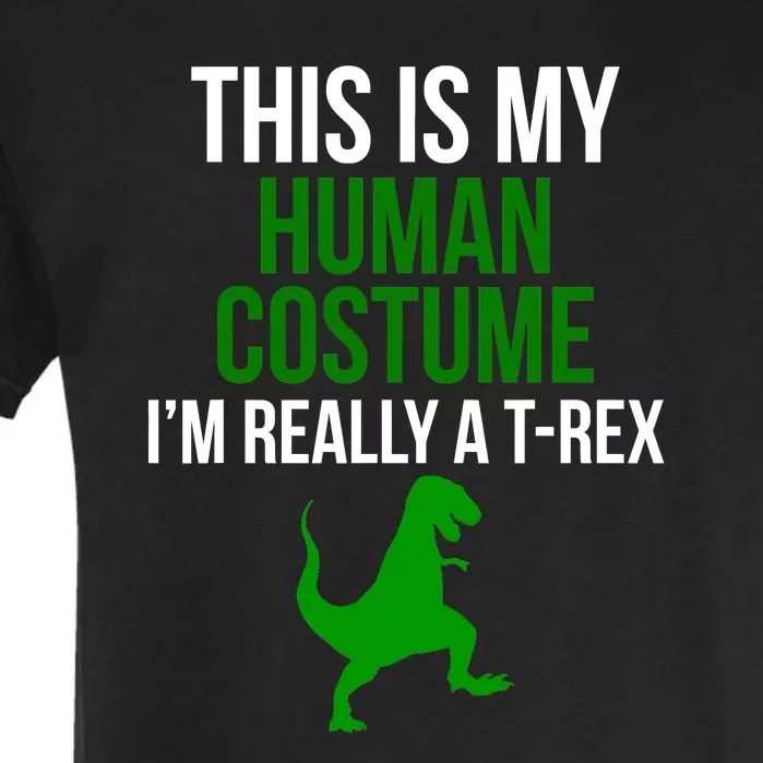 Human Costume I'm Really A TRex Funny Halloween Garment-Dyed Heavyweight T-Shirt