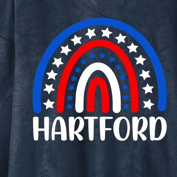 Hartford Connecticugift I Love Hartford Usa Gift Hooded Wearable Blanket