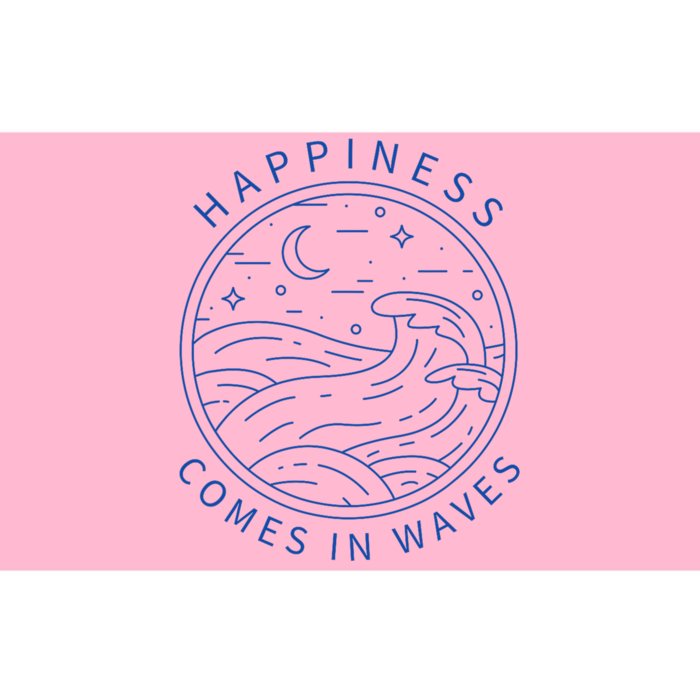 Happiness Comes In Waves Wave Surfer Surf Ocean Beach Lover Bumper Sticker