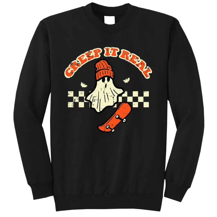 Halloween Creep It Real Ghost Skater Costume Sweatshirt