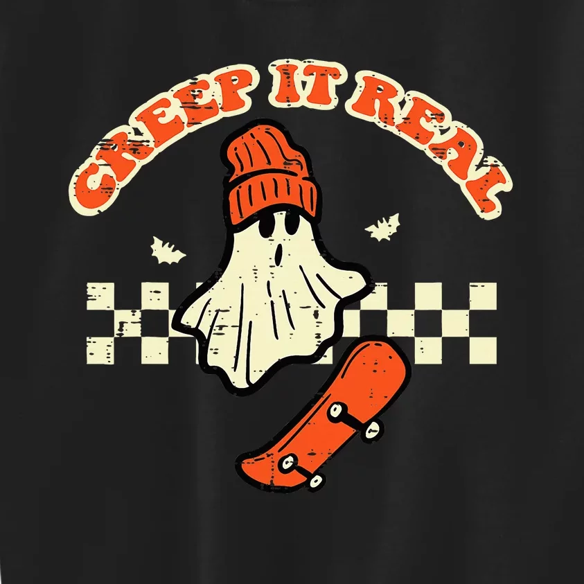 Halloween Creep It Real Ghost Skater Costume Kids Sweatshirt