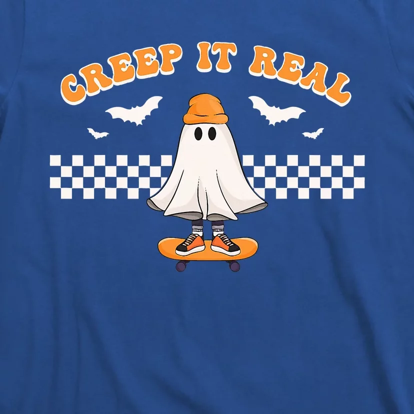 Halloween Creep it Real Ghost Skater T-Shirt