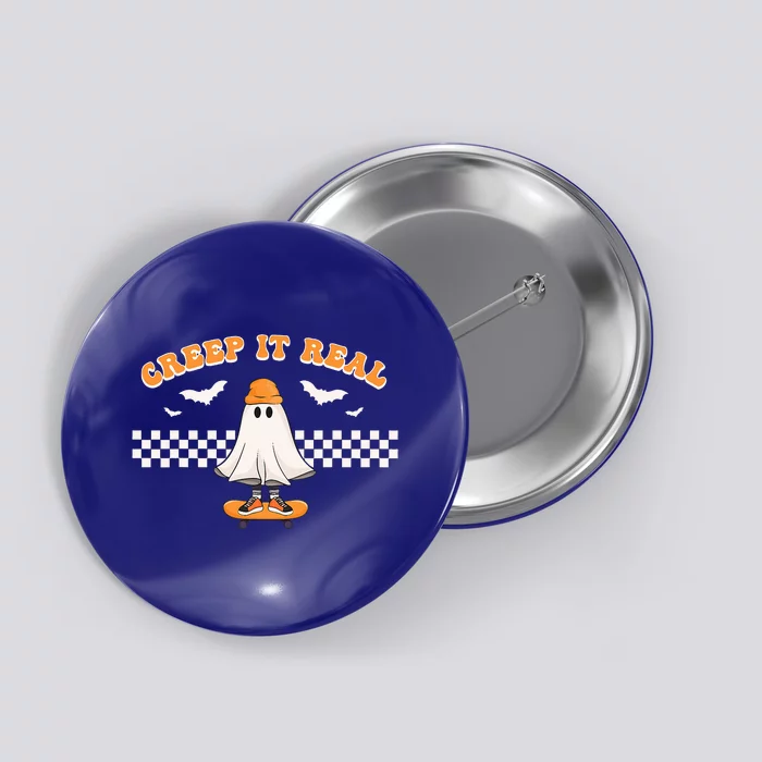 Halloween Creep it Real Ghost Skater Button