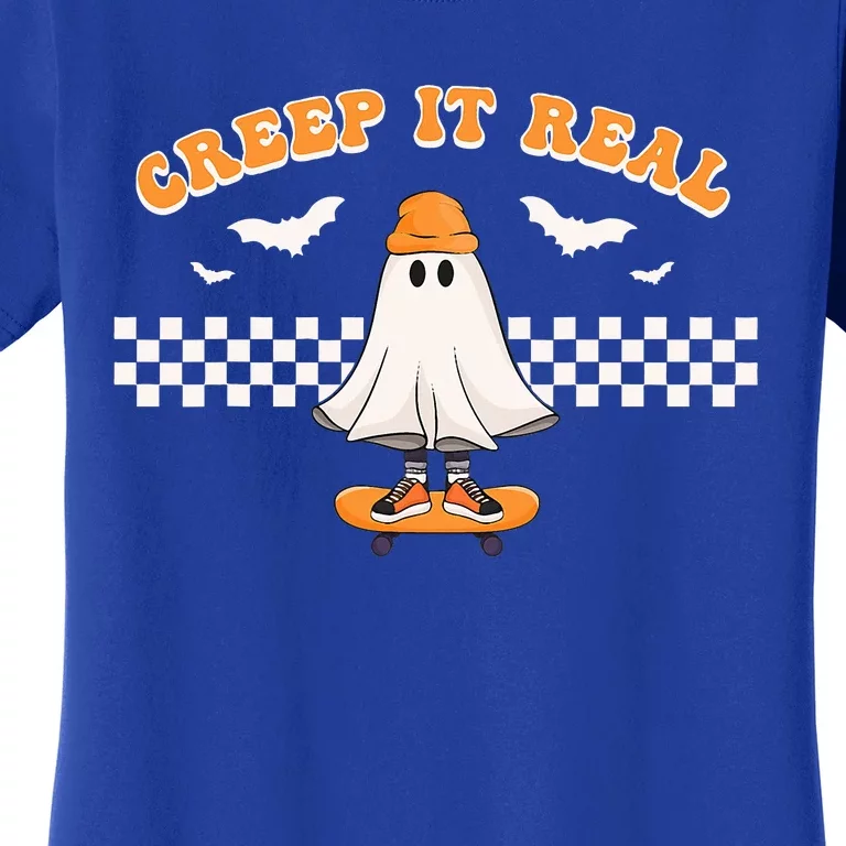 Halloween Creep it Real Ghost Skater Women's T-Shirt