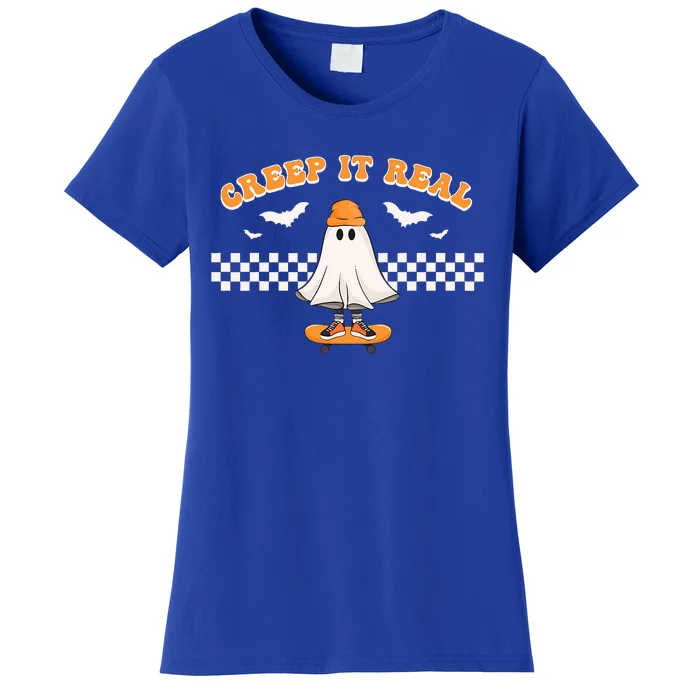 Halloween Creep it Real Ghost Skater Women's T-Shirt