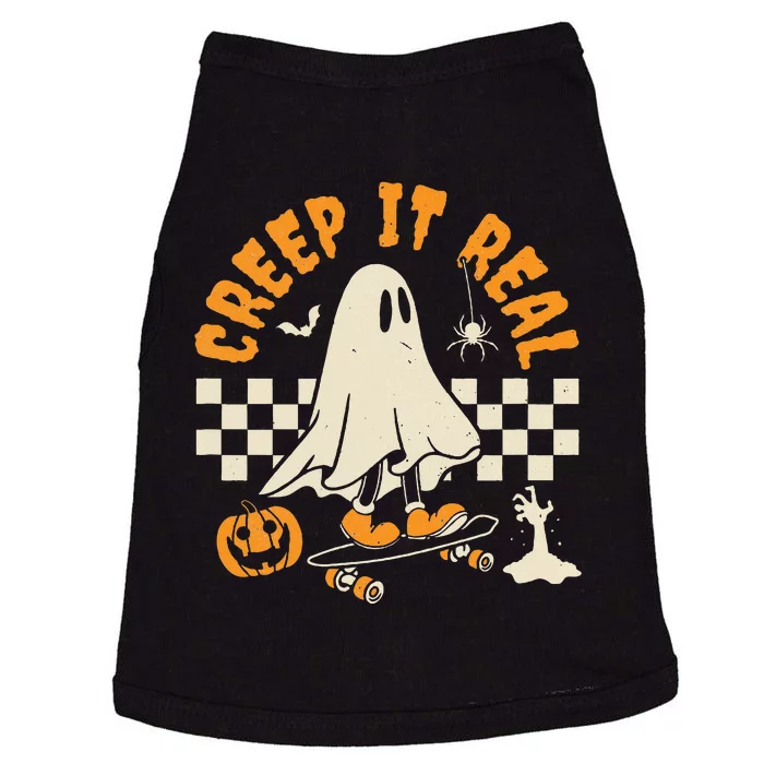 Halloween Creep It Real Ghost Skateboard Doggie Tank