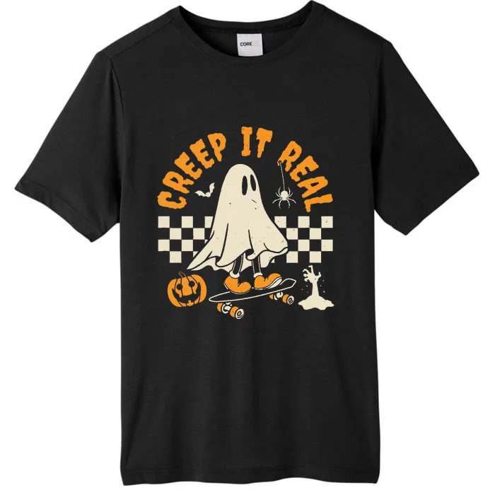 Halloween Creep It Real Ghost Skateboard ChromaSoft Performance T-Shirt