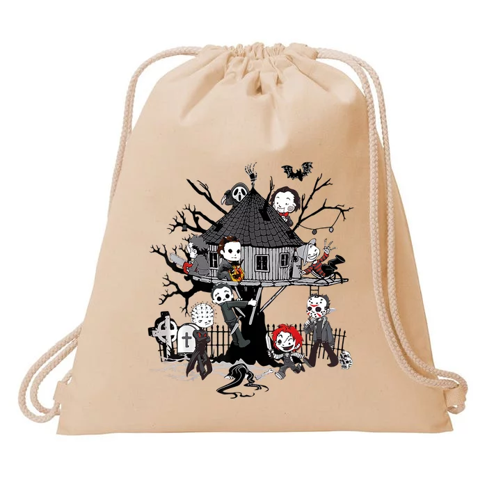 Horror Clubhouse In Park Halloween Costume Gift Drawstring Bag