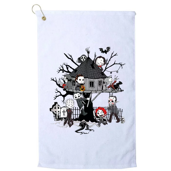 Horror Clubhouse In Park Halloween Costume Gift Platinum Collection Golf Towel