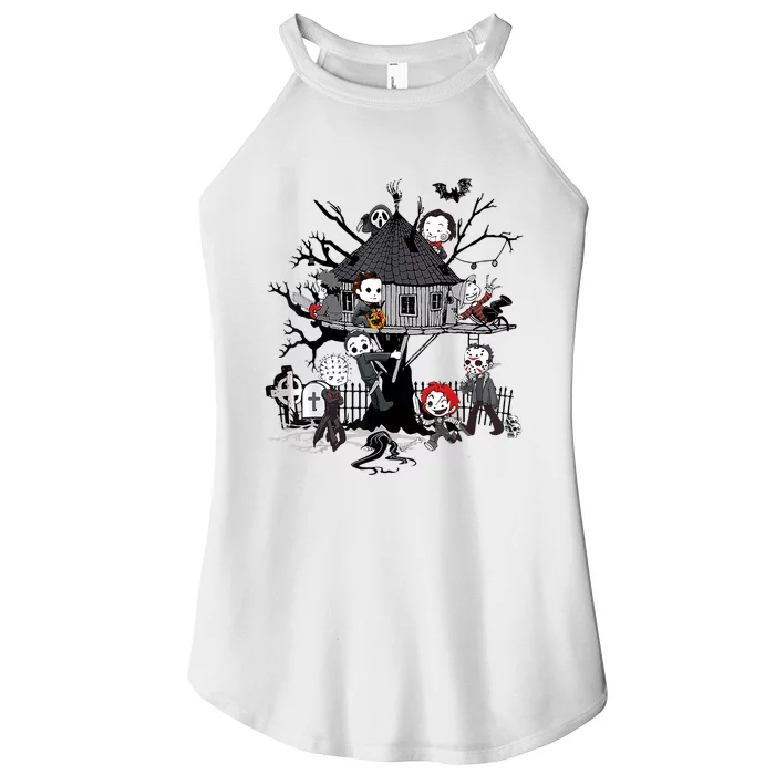 Horror Clubhouse In Park Halloween Costume Gift Women’s Perfect Tri Rocker Tank