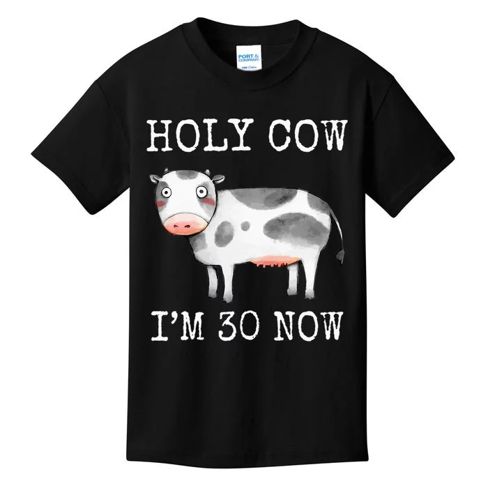 Holy Cow I'm 30 Now vintage 30th Birthday Kids T-Shirt