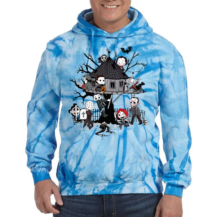 Horror Clubhouse In Park Halloween Costume Gift Tie Dye Hoodie