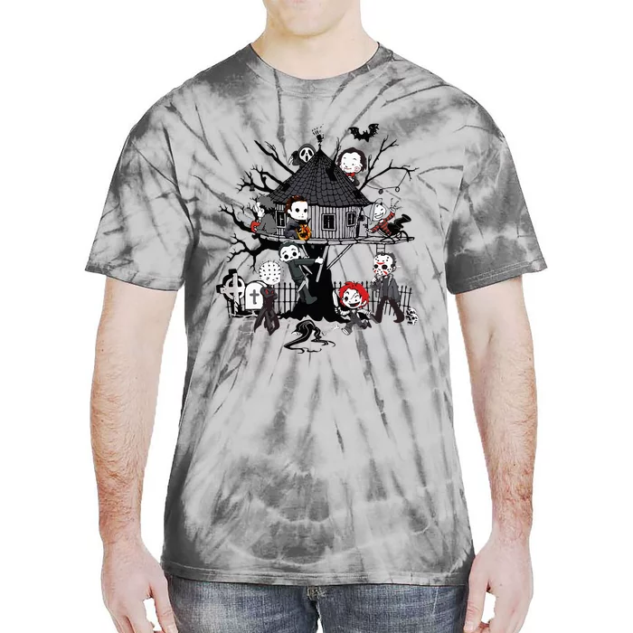 Horror Clubhouse In Park Halloween Costume Gift Tie-Dye T-Shirt