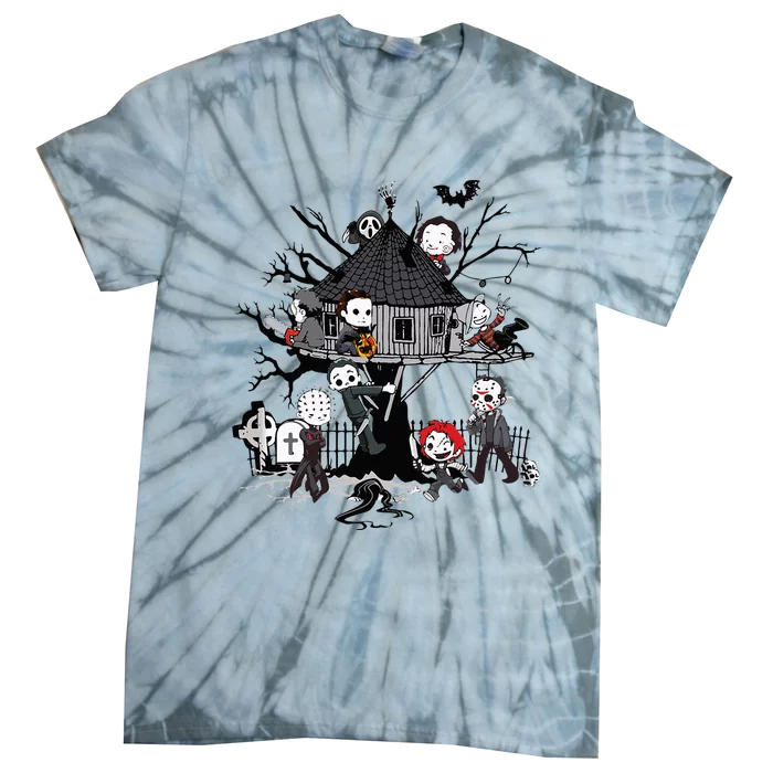 Horror Clubhouse In Park Halloween Costume Gift Tie-Dye T-Shirt