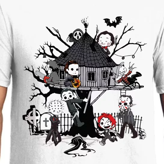 Horror Clubhouse In Park Halloween Costume Gift Pajama Set