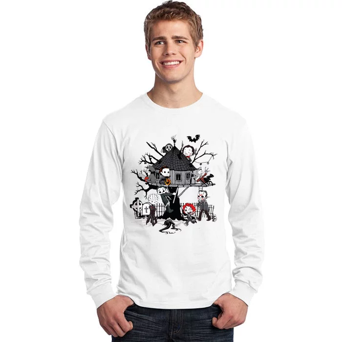 Horror Clubhouse In Park Halloween Costume Gift Tall Long Sleeve T-Shirt