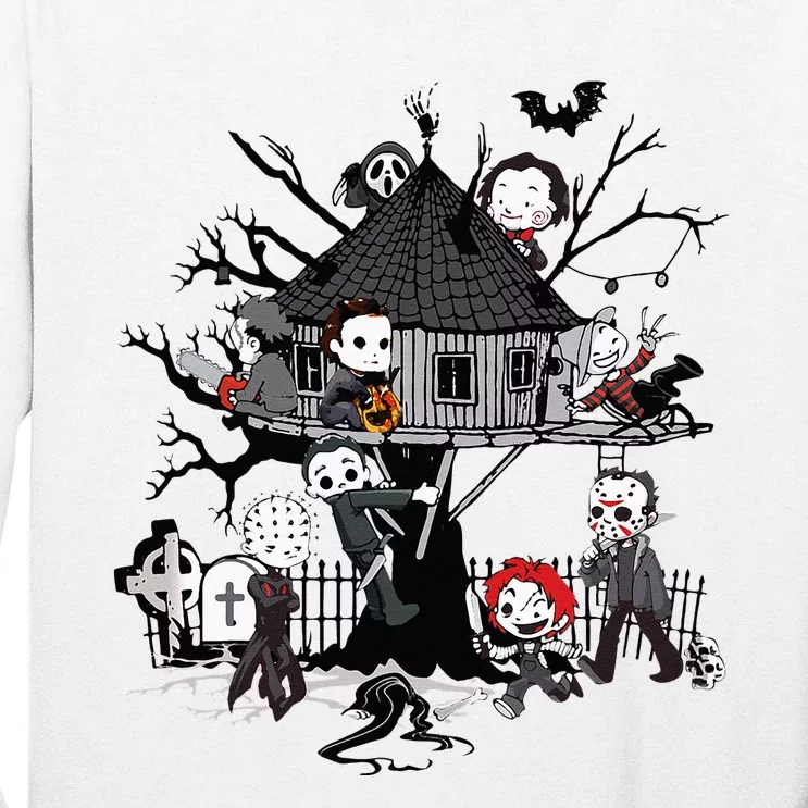 Horror Clubhouse In Park Halloween Costume Gift Tall Long Sleeve T-Shirt