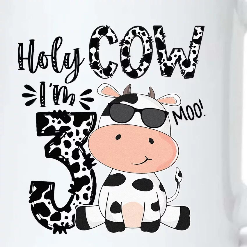 Holy Cow Im 3 Birthday Boy 3rd Cow Farm Animals Bday Black Color Changing Mug