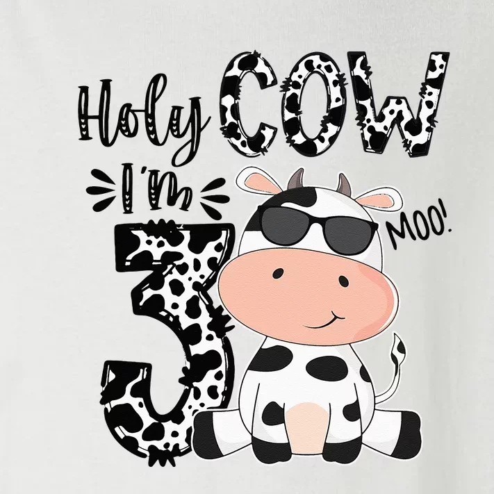 Holy Cow Im 3 Birthday Boy 3rd Cow Farm Animals Bday Toddler Long Sleeve Shirt