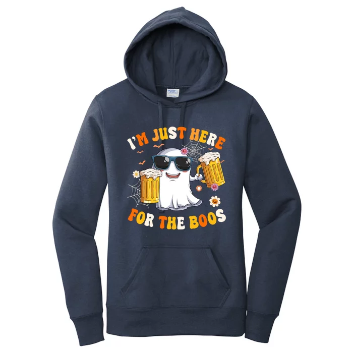 Halloween Costumes Im Just Here For The Boos Beer Groovy Gift Women's Pullover Hoodie