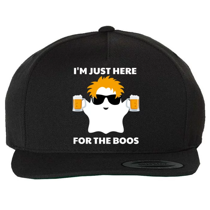 Halloween Costumes Im Just Here For The Boos Ghost Beer Gift Wool Snapback Cap