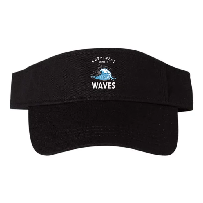 Happiness Comes In Waves Surfing Surfers Surf Beach Valucap Bio-Washed Visor