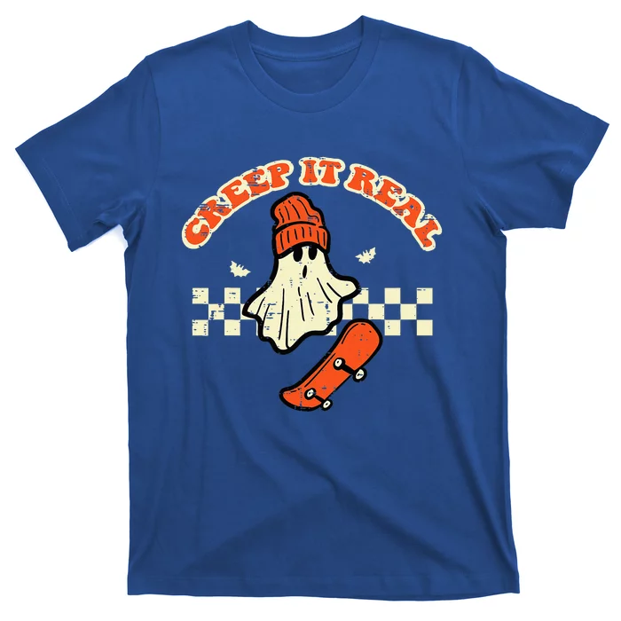 Halloween Creep It Real Ghost Skater Costume T-Shirt