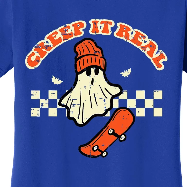 Halloween Creep It Real Ghost Skater Costume Women's T-Shirt