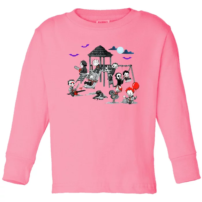 Horror Clubhouse In Park Halloween Toddler Long Sleeve Shirt