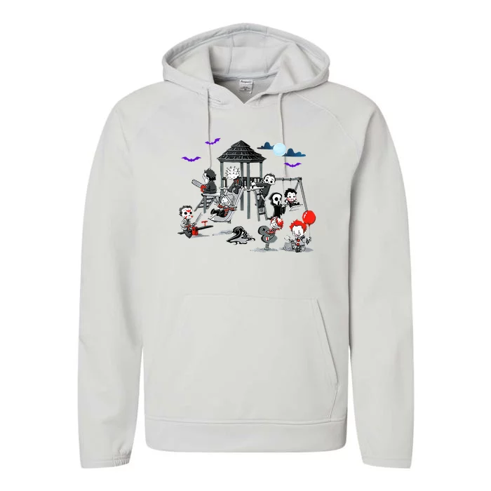 Horror Clubhouse In Park Halloween Performance Fleece Hoodie