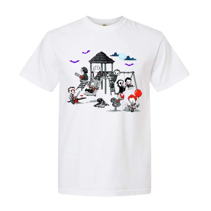 Horror Clubhouse In Park Halloween Garment-Dyed Heavyweight T-Shirt